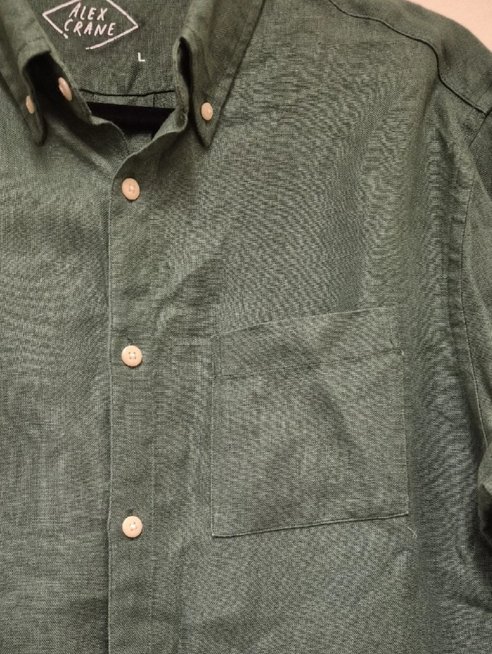 Alex Crane Men's Forest Green Button-Down Shirt Size L